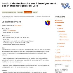 Le Bateau Phare - Institut de Recherche sur l'Enseignement des Mathématiques de Lille