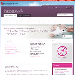 Centre d'Information de l'Éducation Nationale / Enseignement supérieur / Enseignement / Education / Service Public Particuliers- Monaco