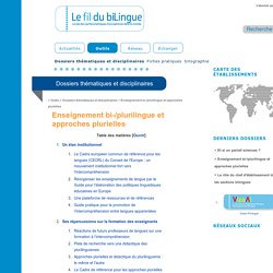 Enseignement bi-/plurilingue et approches plurielles | Le Fil du Bilingue