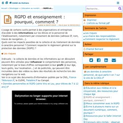 RGPD et enseignement : pourquoi, comment ? - DANE de Poitiers