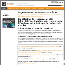 Culture Sciences Physique - Ressources pour le programme d'enseignement scientifique