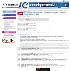 4e Rendez-vous Écoles et Technologies (édition 2013) : programme