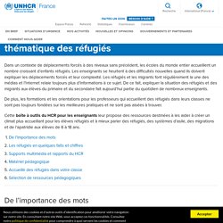 HCR - L'enseignement de la thématique des réfugiés