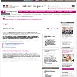 Le lycée : enseignements, organisation et fonctionnement - Ministère de l'Éducation nationale, de l'Enseignement supérieur et de la Recherche