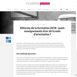 Réforme de la formation 2018 : quels enseignements tirer de la note d'orientation ? - Le blog de C-Campus