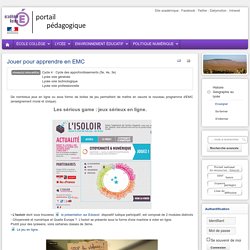 Enseigner : Histoire Géographie Ed Civique lycée - Jouer pour apprendre en EMC