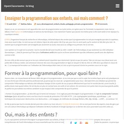 Enseigner la programmation aux enfants, oui mais comment ?