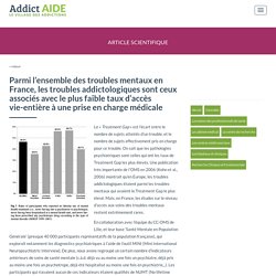 Parmi l’ensemble des troubles mentaux en France, les troubles addictologiques sont ceux associés avec le plus faible taux d’accès vie-entière à une prise en charge médicale
