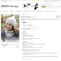 Irish Cloud Set - Ensemble DROPS: Bonnet DROPS avec pompon et tour de cou au crochet, en ”Brushed Alpaca Silk” et ”Fabel”. - Free pattern by DROPS Design