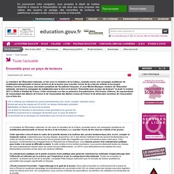 Ensemble pour un pays de lecteurs - education.gouv.fr