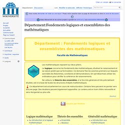 Département:Fondements logiques et ensemblistes des mathématiques