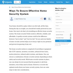 WAYS TO ENSURE EFFECTIVE HOME SECURITY SYSTEM