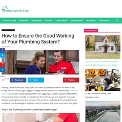 How to Ensure the Good Working of Your Plumbing System?
