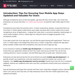 Tips For Ensuring Your Mobile App Stays Updated and Valuable For Users