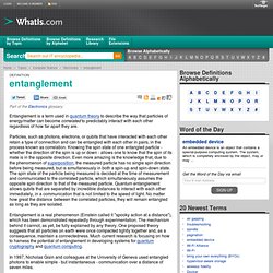 What is entanglement