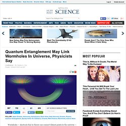 Quantum Entanglement May Link Wormholes In Universe, Physicists Say