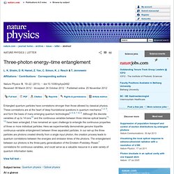 Three-photon energy-time entanglement : Nature Physics