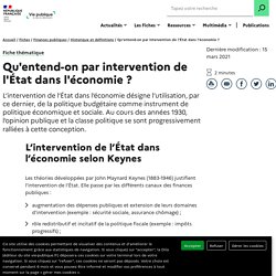 Qu’entend-on par intervention de l’État dans l’économie