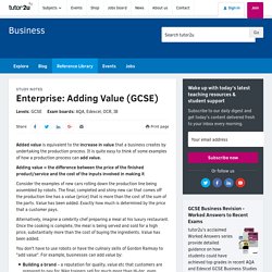 3.1.1 Enterprise: Adding Value
