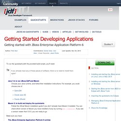 Getting started with JBoss Enterprise Application Platform or JBoss AS 7