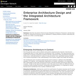 Enterprise Architecture Design and the Integrated Architecture Framework