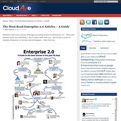 The Must Read Enterprise 2.0 Articles – A Guide