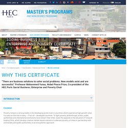 Social Business / Enterprise and Poverty - Why this certificate