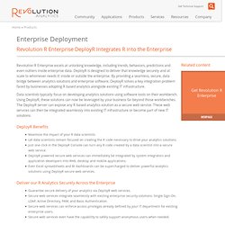 Integrate R-Based Analytics Across the Web or Enterprise with Revolution R Enterprise