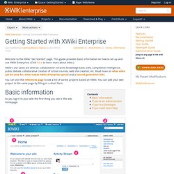Getting Started with XWiki Enterprise (GettingStarted.WebHome) - XWiki