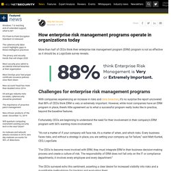 How enterprise risk management programs operate in organizations today