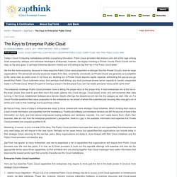 The Keys to Enterprise Public Cloud
