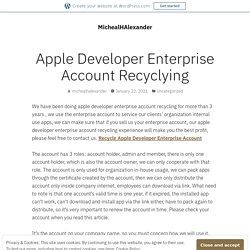 Recycle Apple Developer Enterprise Account