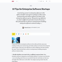 10 Tips for Enterprise Software Startups