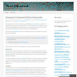Enterprise 2.0 Summit 2013 in 5 keywords