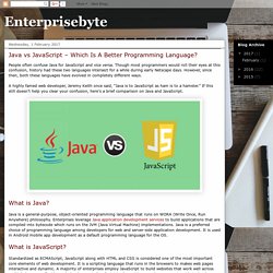 Enterprisebyte: Java vs JavaScript – Which Is A Better Programming Language?