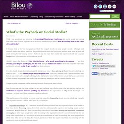 Enterprises » Blog Archive » What’s the Payback on Social Media?