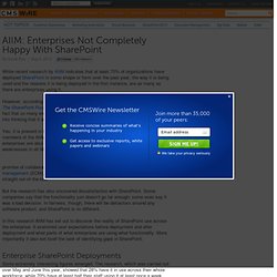 AIIM: Enterprises Not Completely Happy With SharePoint