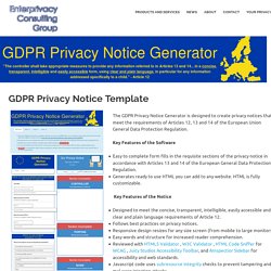 GDPR Privacy Notice Template – Enterprivacy Consulting Group