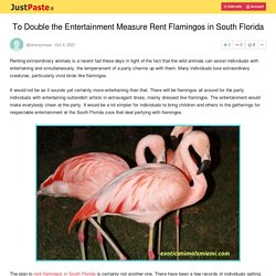 To Double the Entertainment Measure Rent Flamingos in South Florida