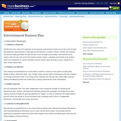 Entertainment Business Plan