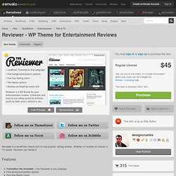 Reviewer - WP Theme for Entertainment Reviews