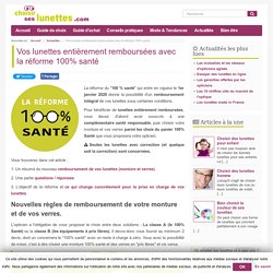 Vos lunettes entièrement remboursées avec la réforme 100% santé