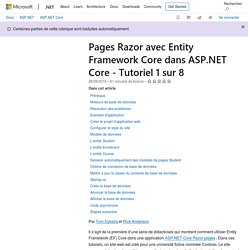 Pages Razor avec Entity Framework Core dans ASP.NET Core - Tutoriel 1 sur 8