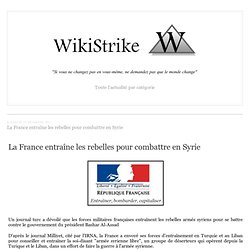 La France entraîne les rebelles pour combattre en Syrie