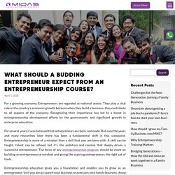 What should Entrepreneur Expect from Entrepreneurship Course?