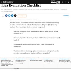, business - Idea Evaluation Checklist