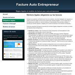 Facture Auto Entrepreneur - Mentions légales obligatoires sur les factures