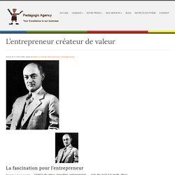 L’entrepreneur créateur de valeur