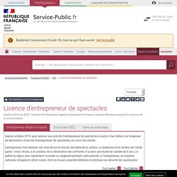 Licence d'entrepreneur de spectacles - professionnels