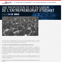 Une proposition de loi en faveur de l’entrepreneuriat étudiant